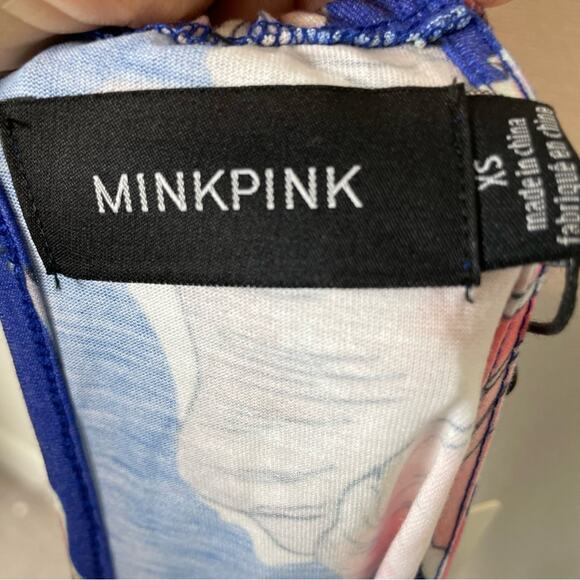 Mink Pink Blue Floral Halter  NWT Romper XS - Picture 7 of 8